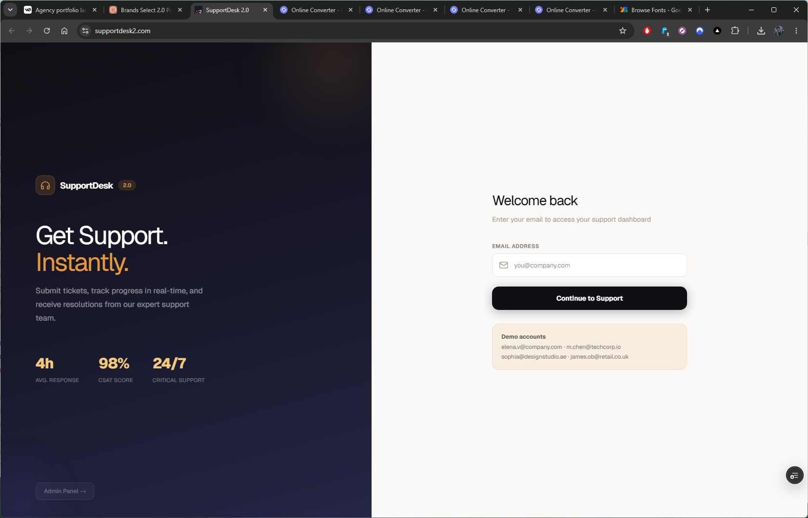 SupportDesk2 product screenshot