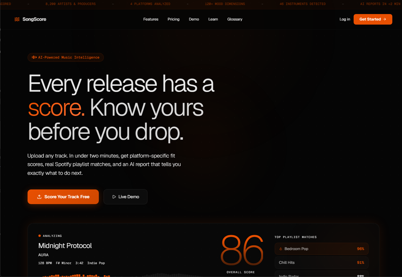 SongScore product screenshot